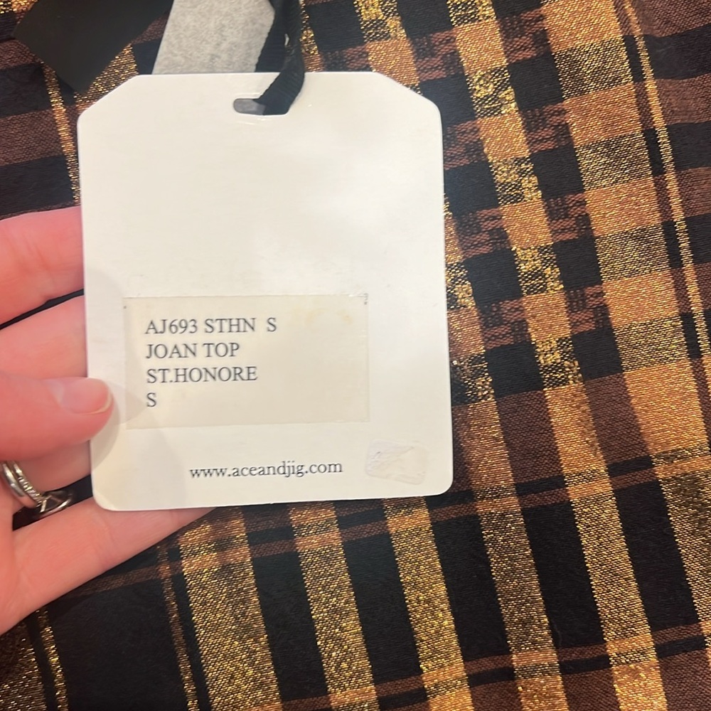 Ace & Jig Brown Plaid Blouse - Picture 5 of 6